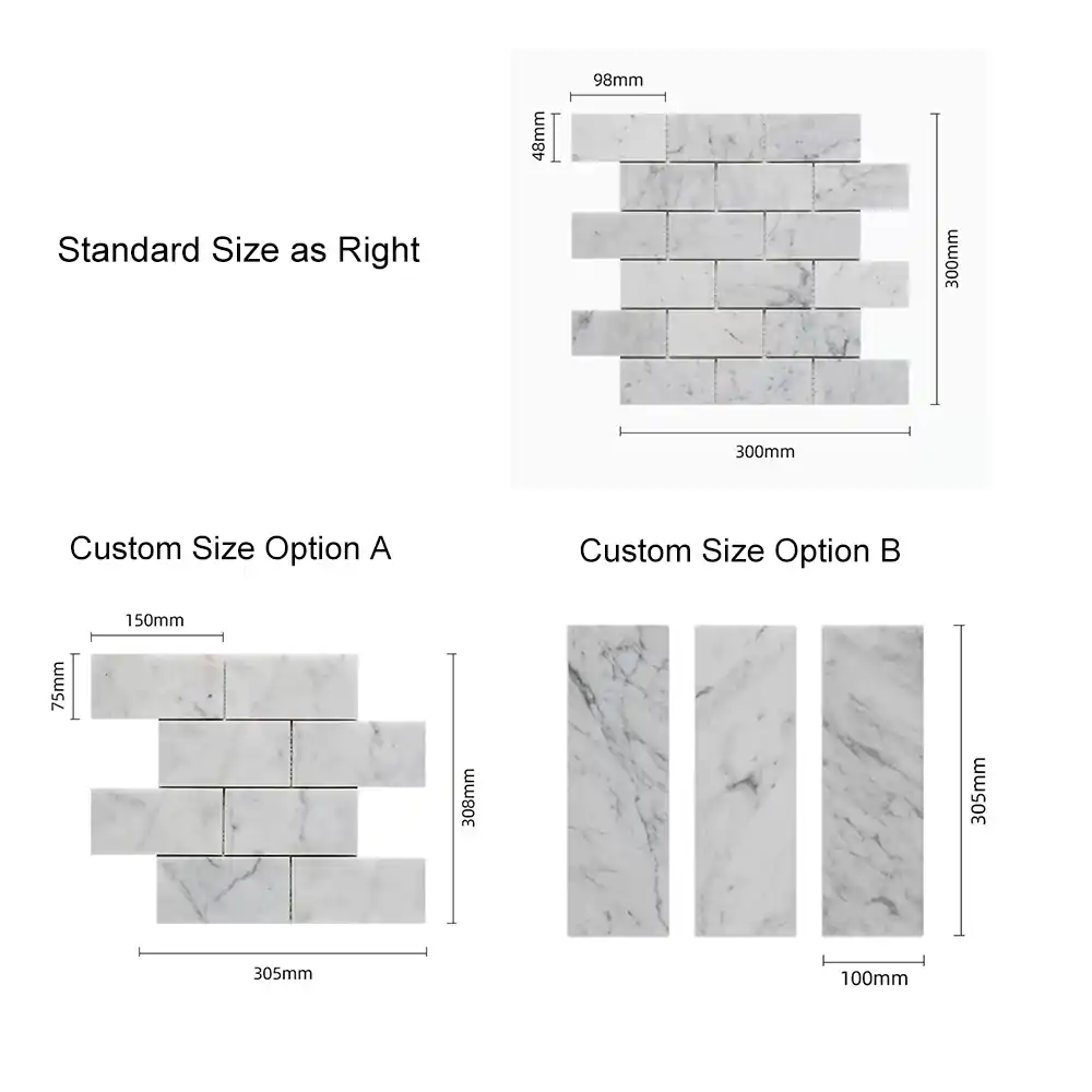 Subway Marble Tiles Kitchen Backsplash Bathroom Wall Floor Brick Tiles 1 1000 Customization Size Bathroom Kitchen Renovation Remodel  E-Mosaictile Design Journey  22